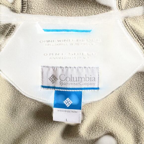 Columbia Omni-Wind Block Olive Lime Hooded Jacket Women’s L Softshell EUC - Picture 5 of 16